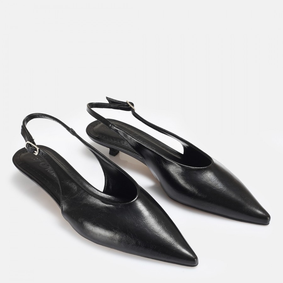 Stiletto Siyah Kısa Ökçeli