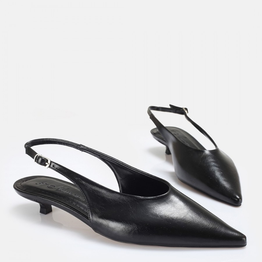 Stiletto Siyah Kısa Ökçeli