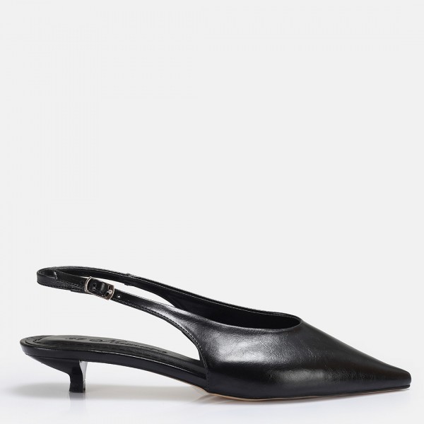 Stiletto Siyah Kısa Ökçeli