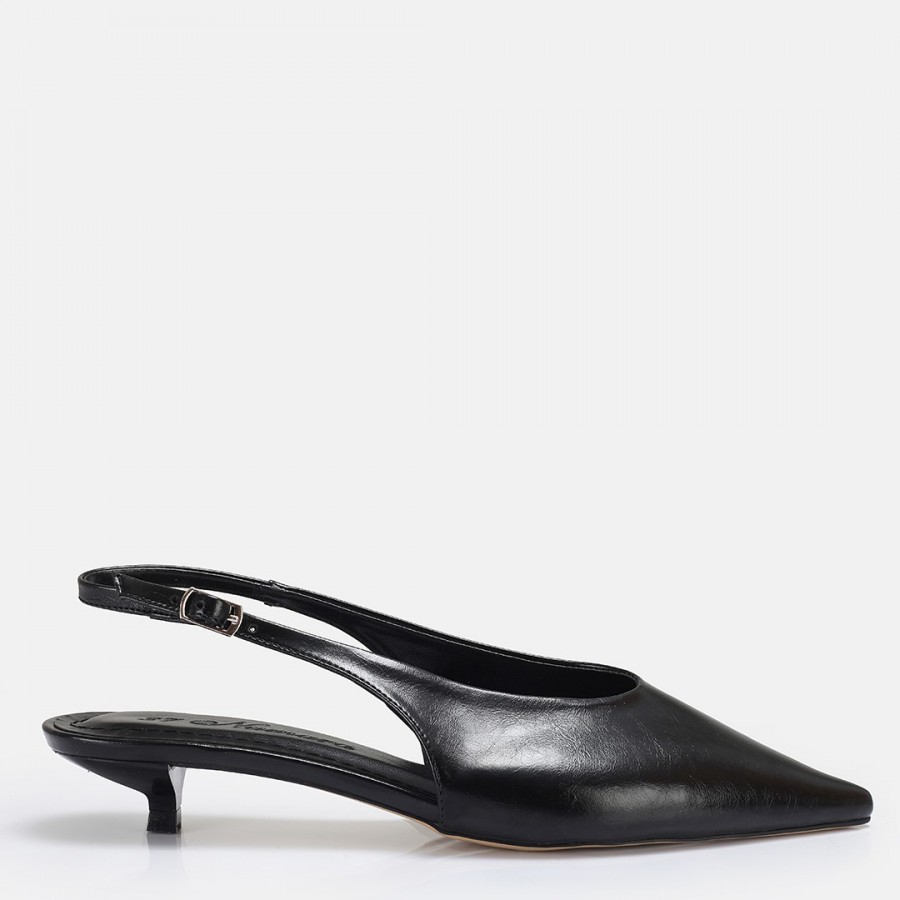 Stiletto Siyah Kısa Ökçeli