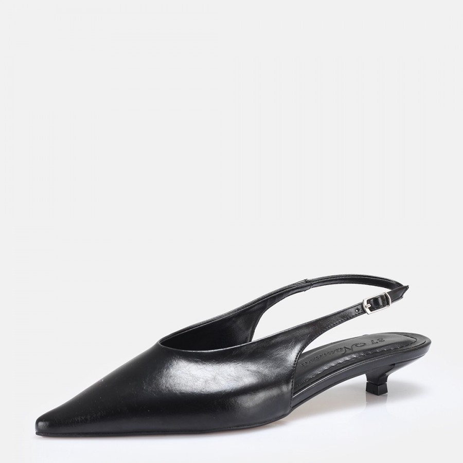 Stiletto Siyah Kısa Ökçeli