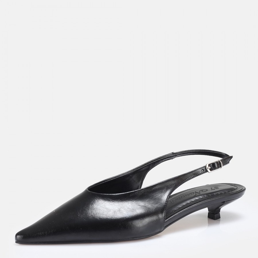 Stiletto Siyah Kısa Ökçeli