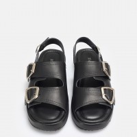 Sandalet Siyah Kemerli Hakiki Deri