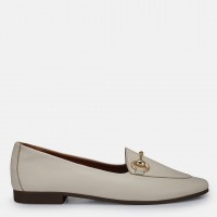 Loafer Ayakkabı Bej Hakiki Deri