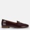 Loafer Ayakkabı Bordo Hakiki Deri Rugan
