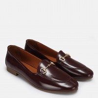 Loafer Ayakkabı Bordo Hakiki Deri Rugan
