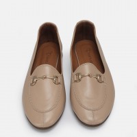 Loafer Ayakkabı Nude Hakiki Deri
