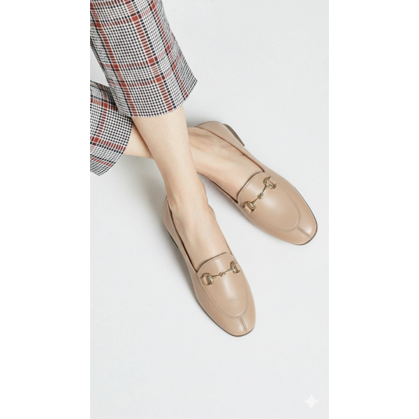 Loafer Ayakkabı Nude Hakiki Deri