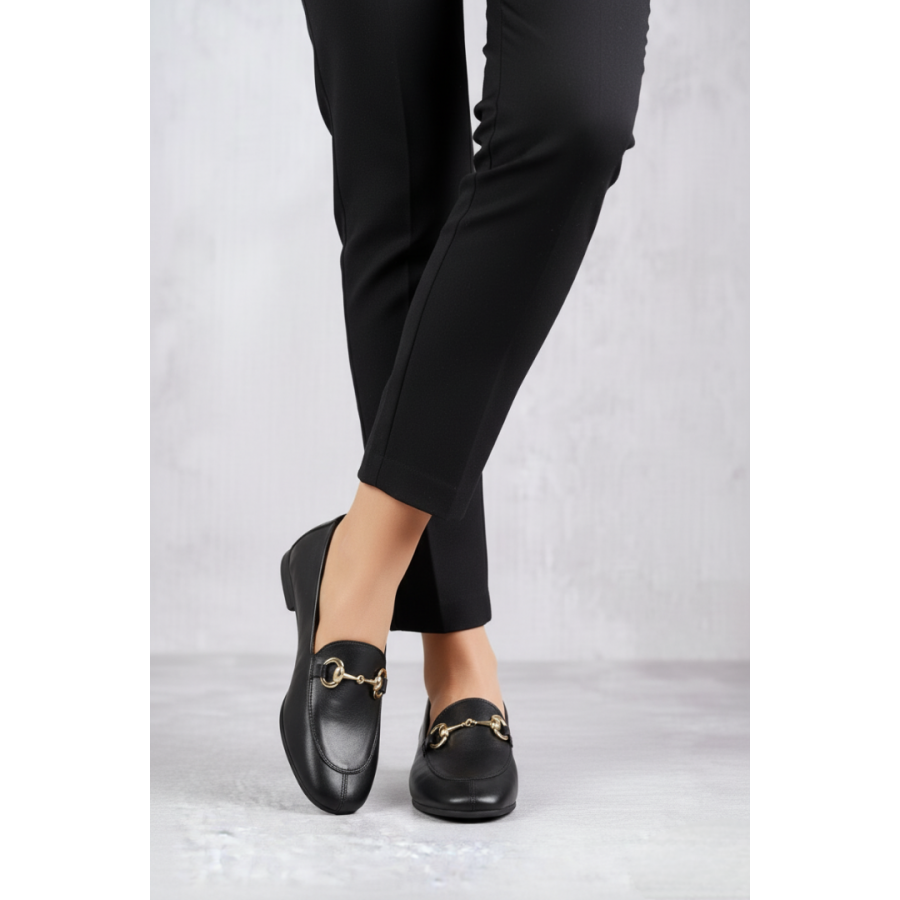 Loafer Ayakkabı Siyah Hakiki Deri