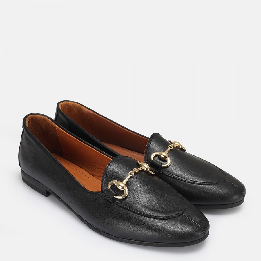 Loafer Ayakkabı Siyah Hakiki Deri