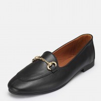 Loafer Ayakkabı Siyah Hakiki Deri