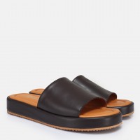 Terlik Kahverengi Hakiki Deri Comfort