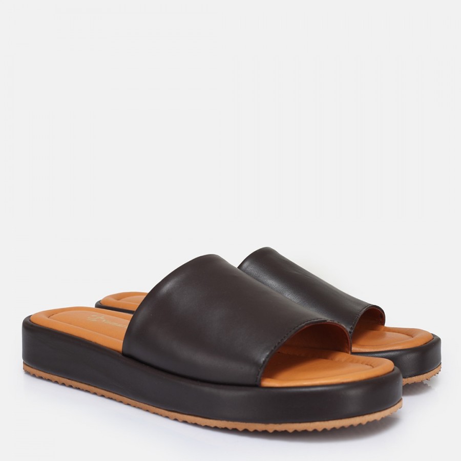 Terlik Kahverengi Hakiki Deri Comfort
