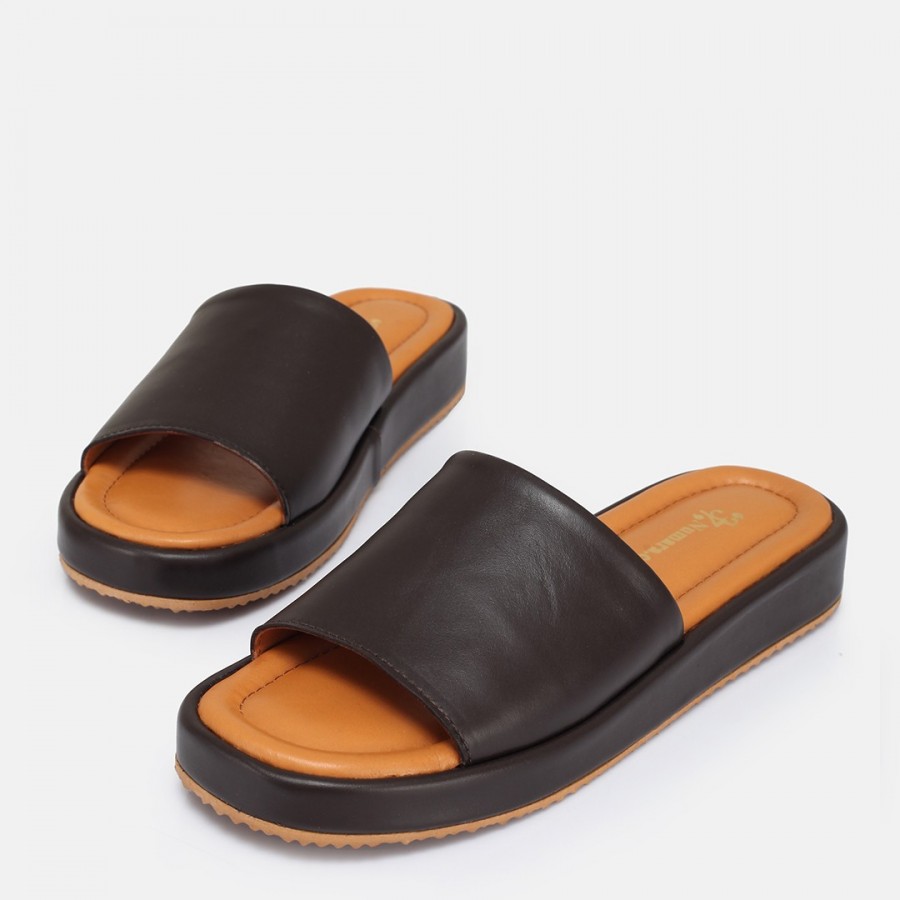 Terlik Kahverengi Hakiki Deri Comfort