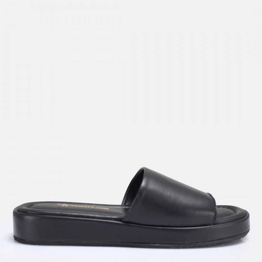 Terlik Siyah Hakiki Deri Comfort