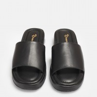 Terlik Siyah Hakiki Deri Comfort