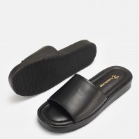 Terlik Siyah Hakiki Deri Comfort