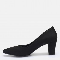 Stiletto Siyah Süet Kalın Topuk
