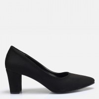 Stiletto Siyah Süet Kalın Topuk