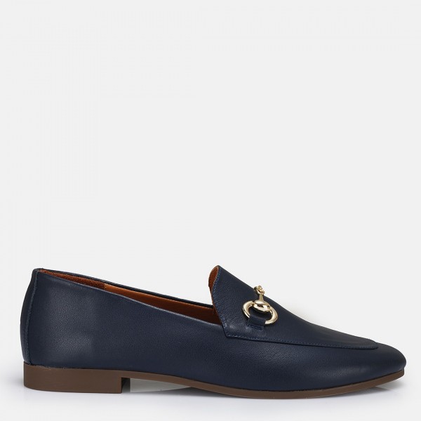 Loafer Ayakkabı Lacivert Hakiki Deri