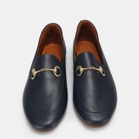 Loafer Ayakkabı Lacivert Hakiki Deri