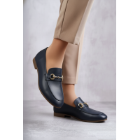 Loafer Ayakkabı Lacivert Hakiki Deri