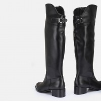 Siyah Az Topuklu Binici Model Çizme