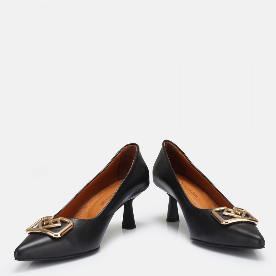 Stiletto Ayakkabı Siyah Tokalı