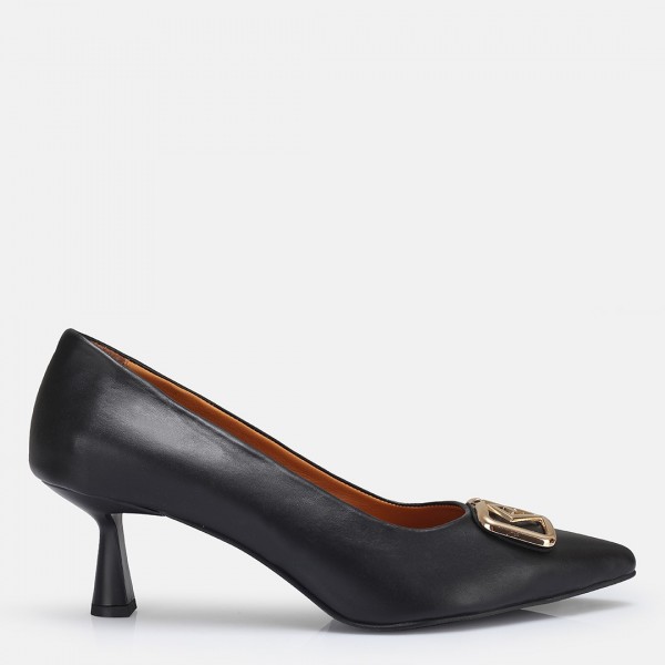 Stiletto Ayakkabı Siyah Tokalı
