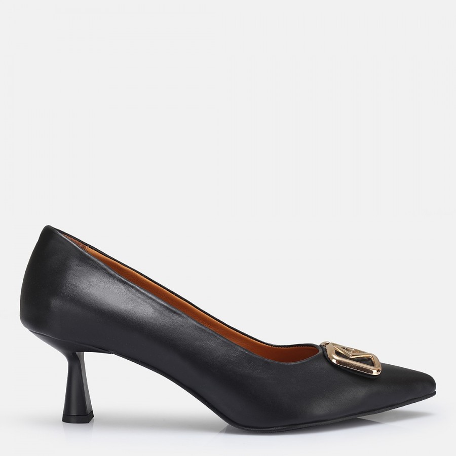 Stiletto Ayakkabı Siyah Tokalı