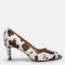 Stiletto Kahverengi Beyaz Desenli