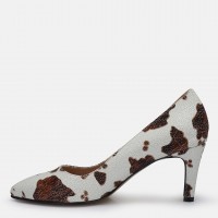 Stiletto Kahverengi Beyaz Desenli