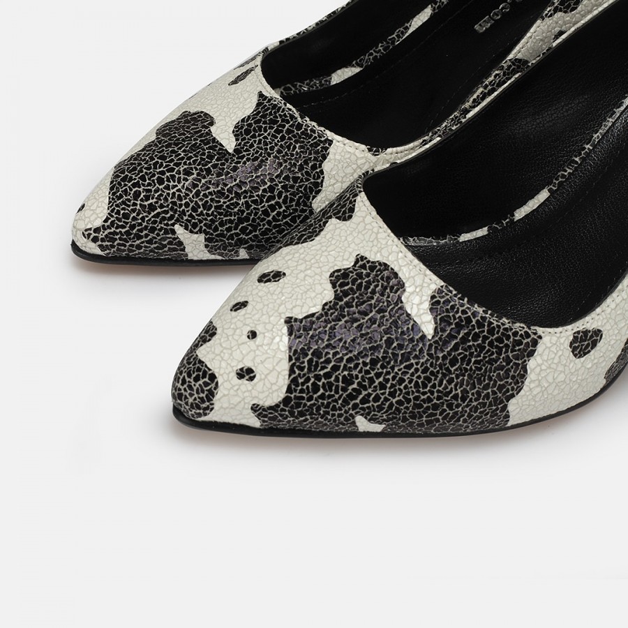 Stiletto Siyah Beyaz Desenli