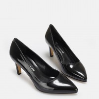 Stiletto Siyah Rugan Topuklu Ayakkabı