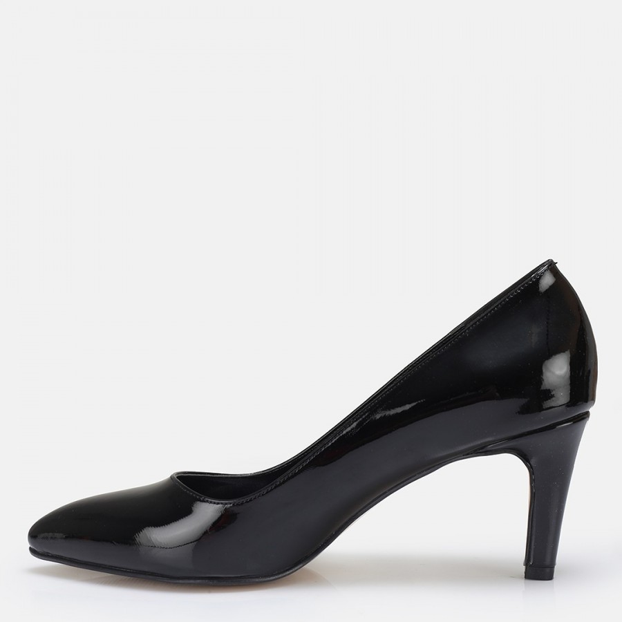 Stiletto Siyah Rugan Topuklu Ayakkabı