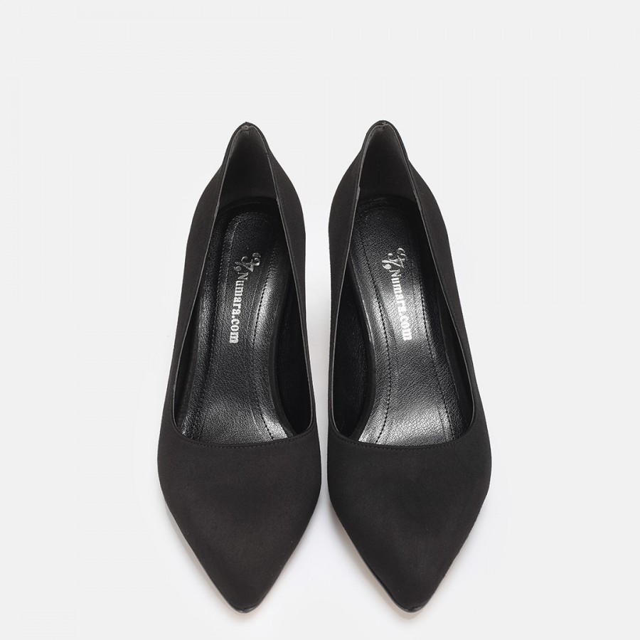 Stiletto Siyah Süet Topuklu Ayakkabı