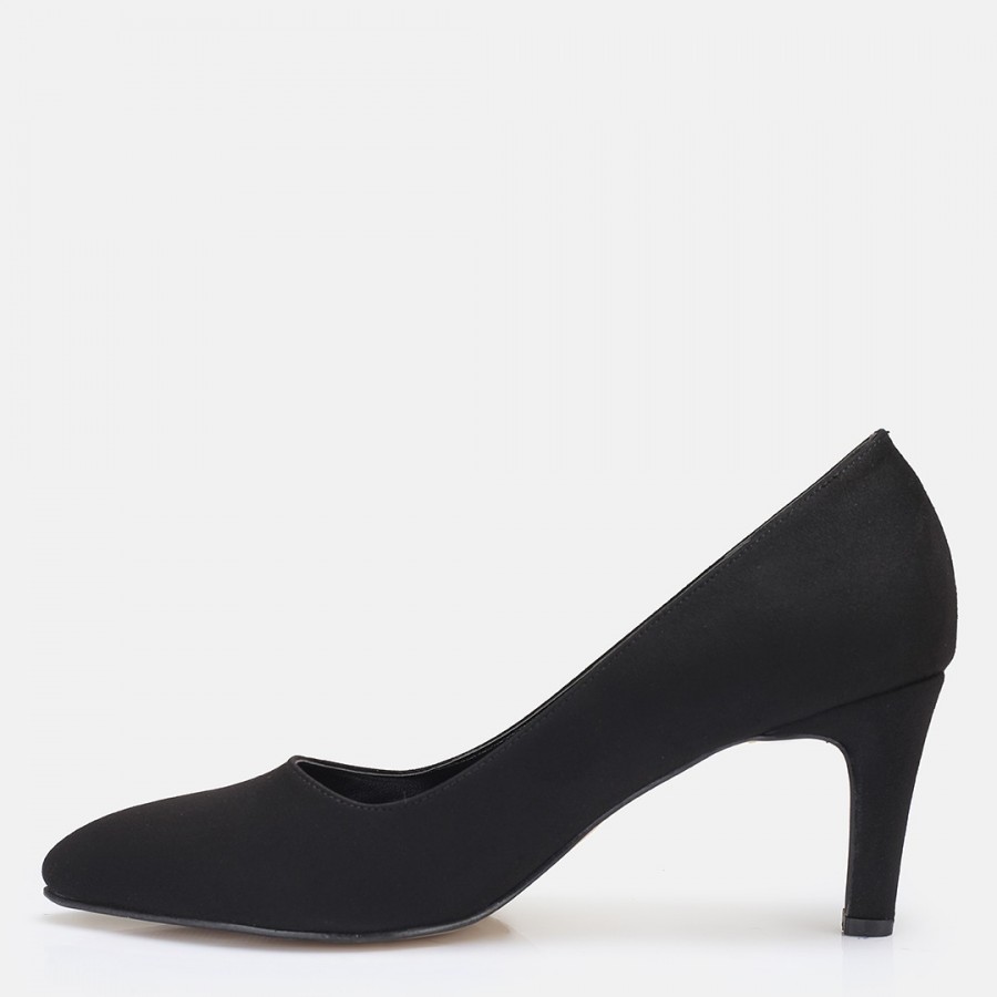 Stiletto Siyah Süet Topuklu Ayakkabı