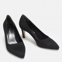 Stiletto Siyah Süet Topuklu Ayakkabı