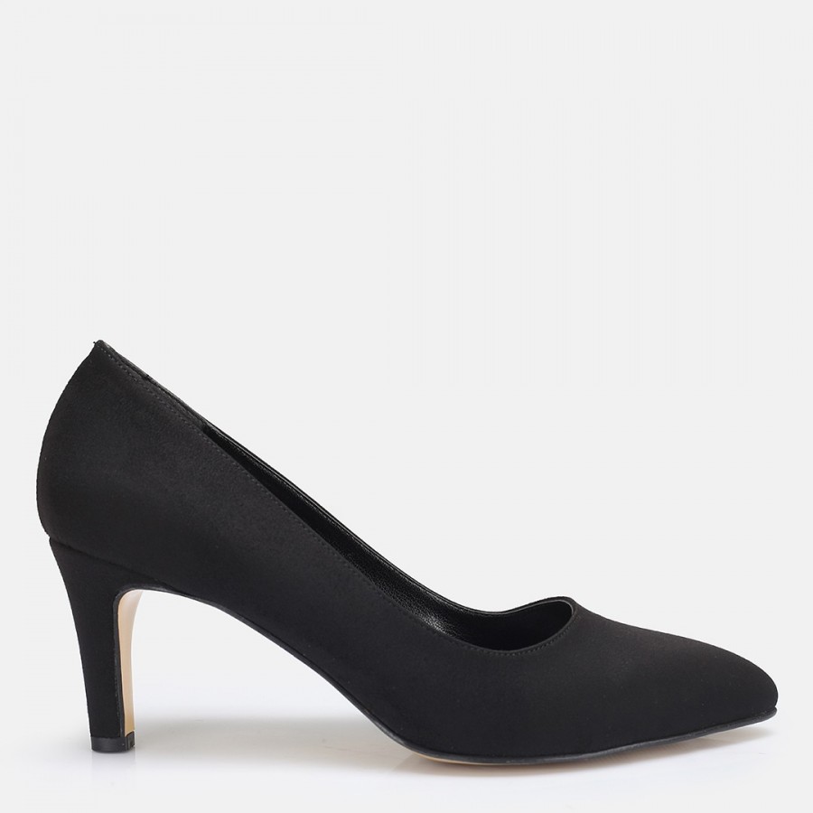 Stiletto Siyah Süet Topuklu Ayakkabı