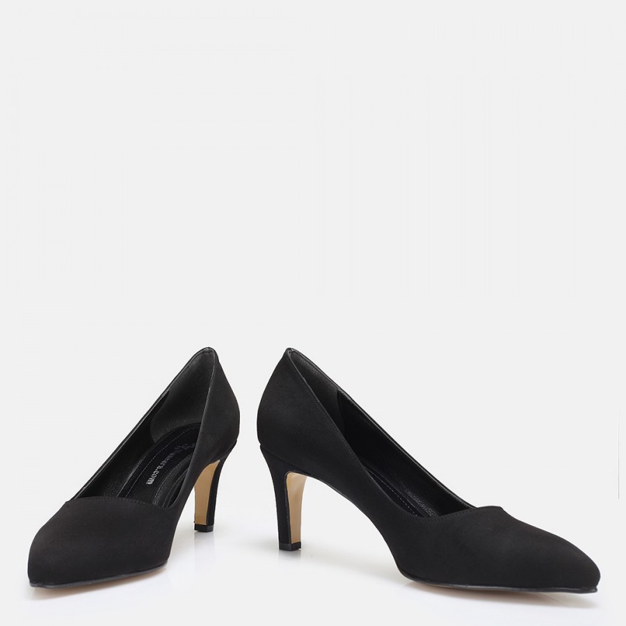 Stiletto Siyah Süet Topuklu Ayakkabı