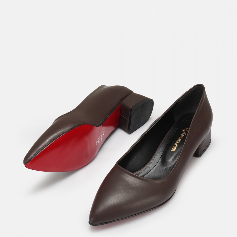 Stiletto Ayakkabı Kahverengi Az Topuklu