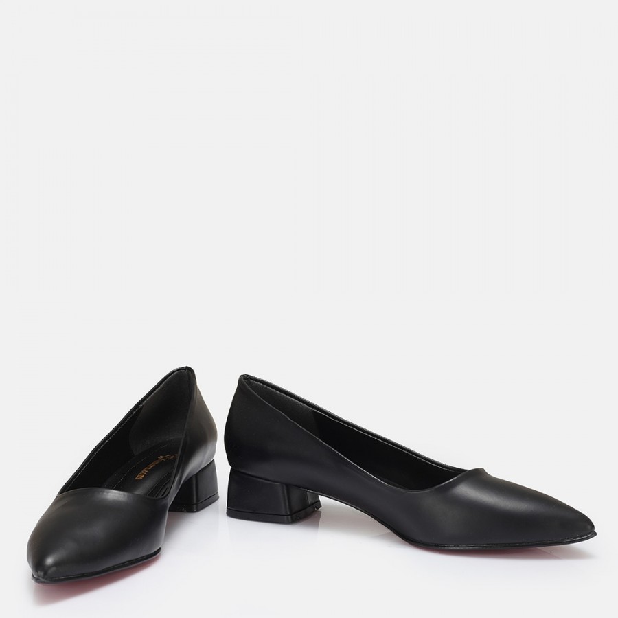 Stiletto Ayakkabı Siyah Az Topuklu