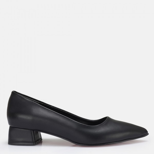 Stiletto Ayakkabı Siyah Az Topuklu
