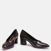 Stiletto Ayakkabı Kahverengi Kalın Topuk
