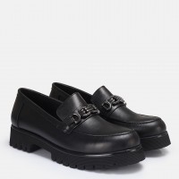 Tokalı Loafer Ayakkabı Siyah Hakiki Deri