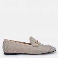 Loafer Ayakkabı Ten Süet Taşlı