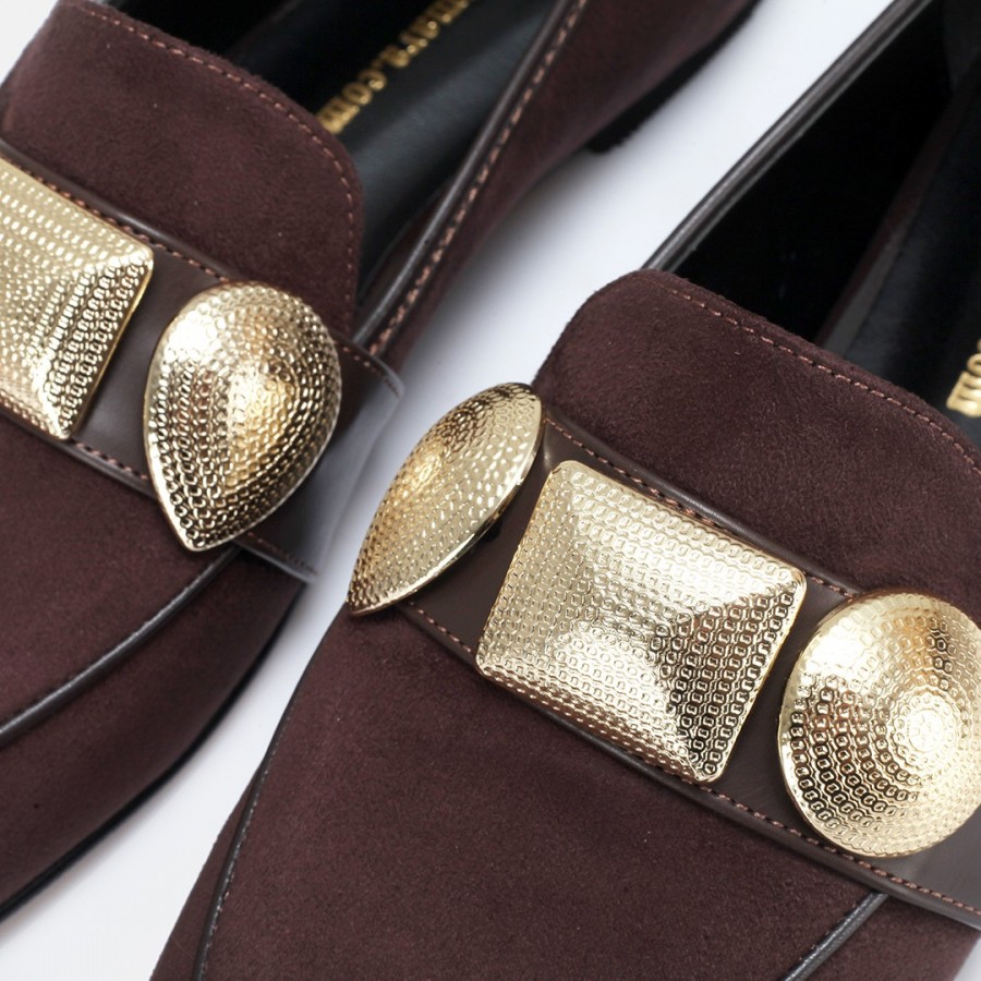 Loafer Ayakkabı Kahverengi Tokalı
