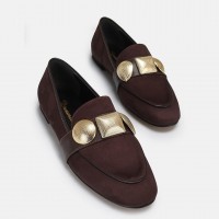 Loafer Ayakkabı Kahverengi Tokalı