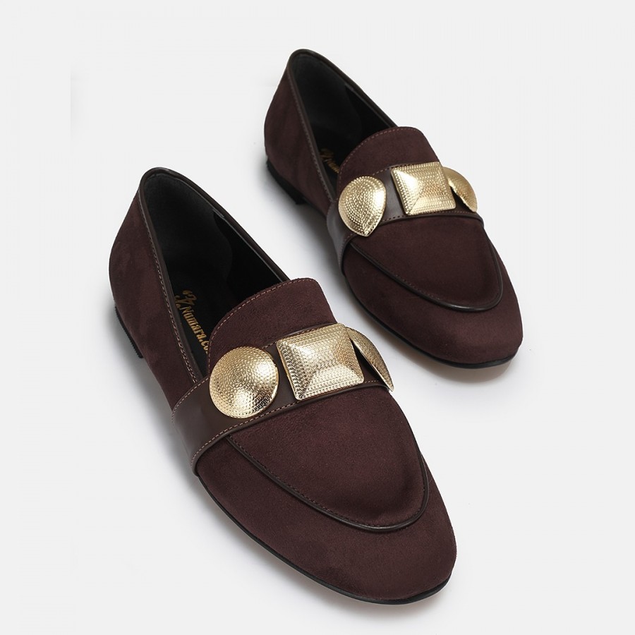 Loafer Ayakkabı Kahverengi Tokalı