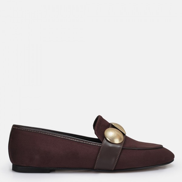 Loafer Ayakkabı Kahverengi Tokalı